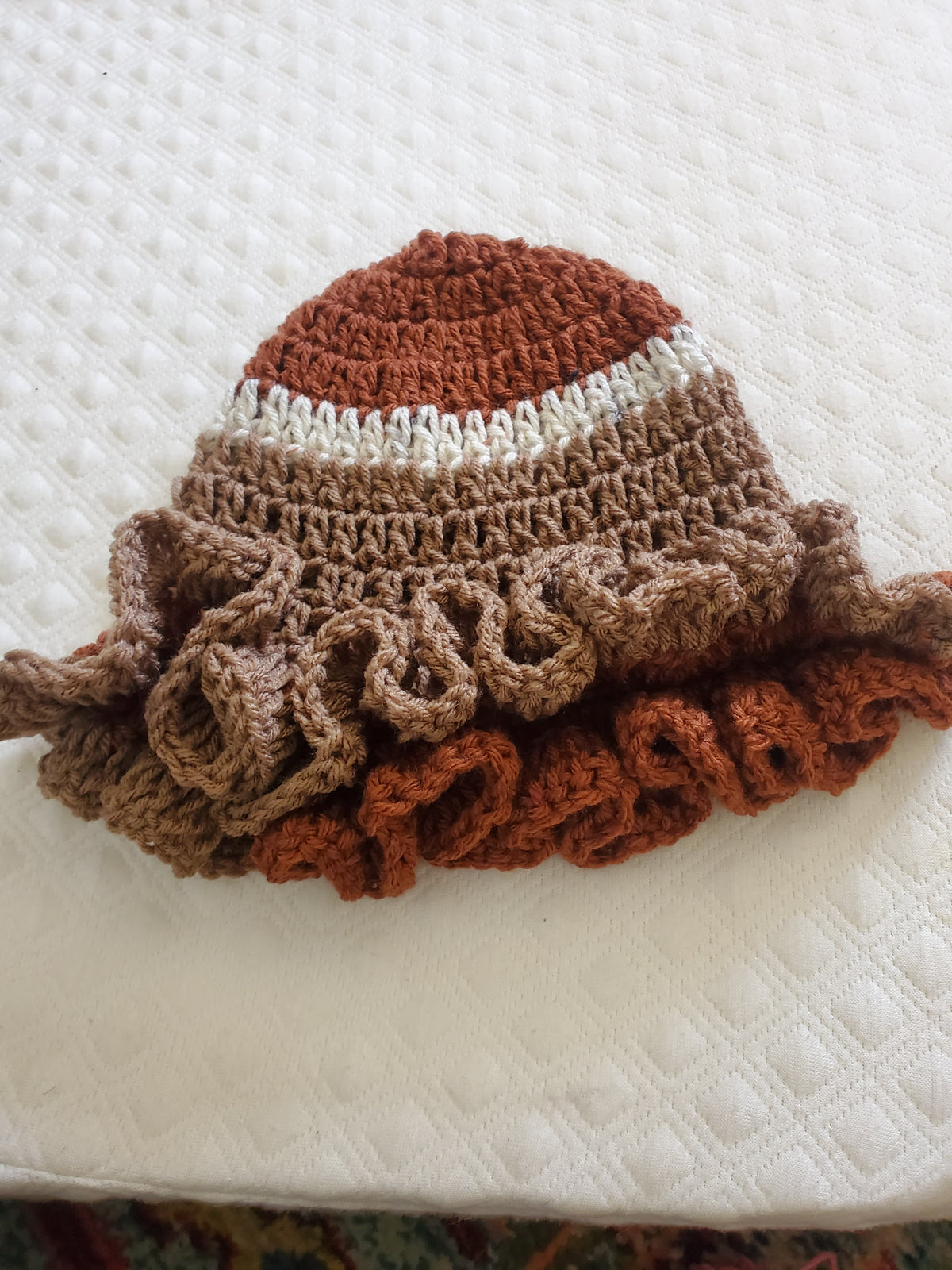Brown Ruffle Hat